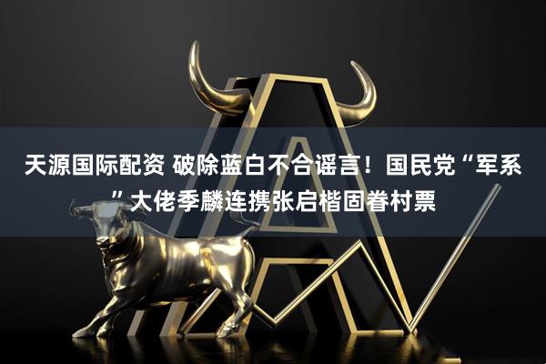 天源国际配资 破除蓝白不合谣言！国民党“军系”大佬季麟连携张启楷固眷村票